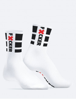Chaussettes SneakXX Fucker blanches