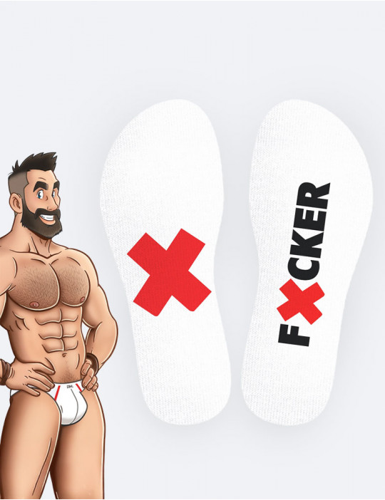 Vue de face : Chaussettes "Fucker" SneakXX - Attitude Provocatrice