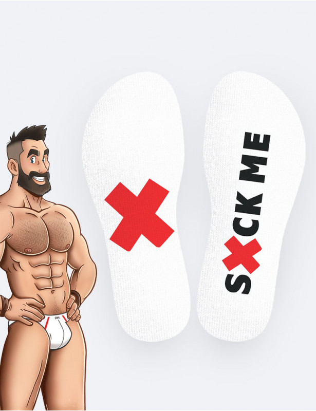 Vue de face : Chaussettes "Suck Me" - SneakXX
