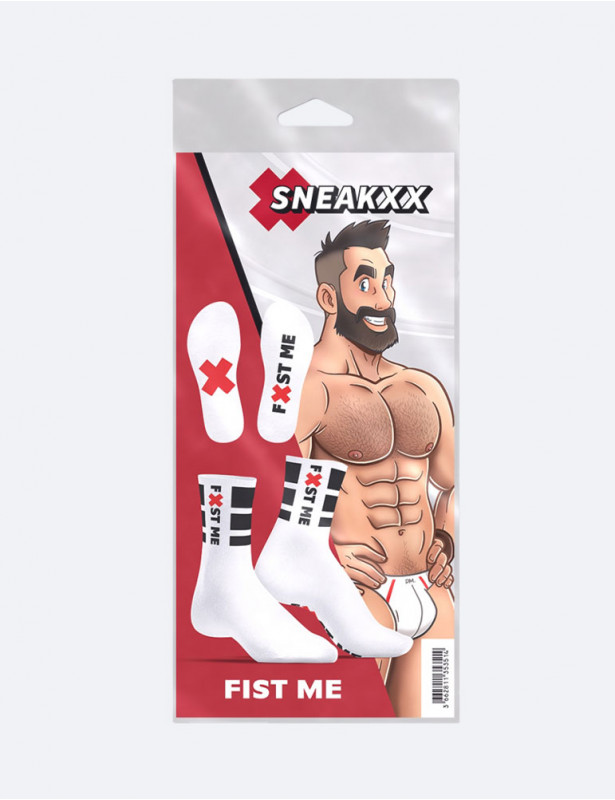 Packaging Chaussettes blanches "Fist Me" - SneakXX