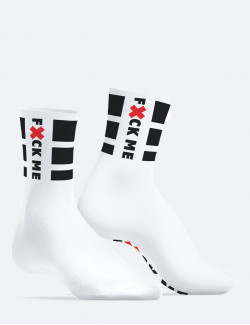 Chaussettes SneakXX blanches - "Fuck Me"