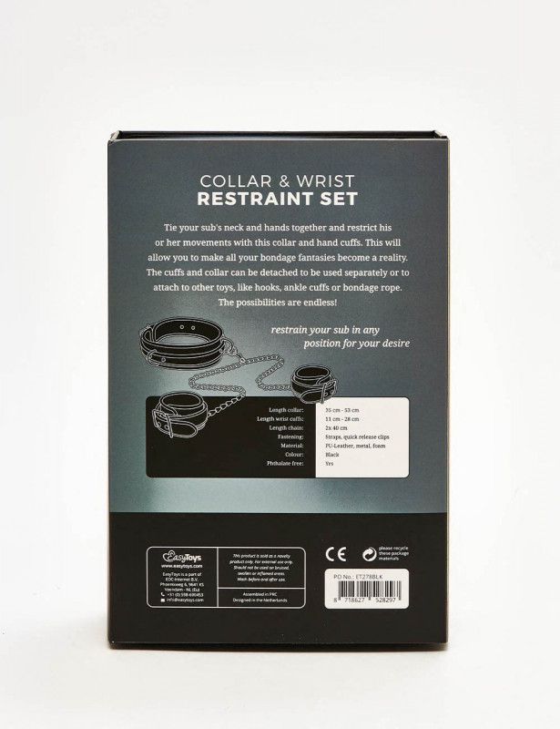 Menottes et collier BDSM EasyToys packaging dos