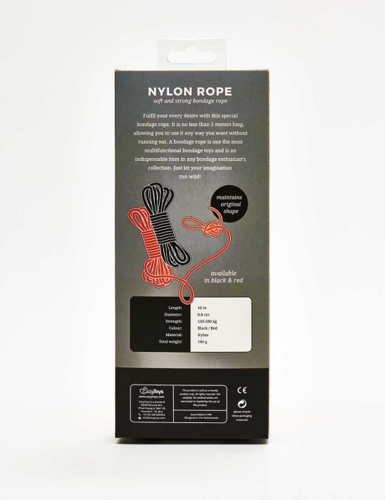 Corde Nylon Noire Pour Bondage packaging dos