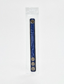 Cockring cuir bleu ajustable packaging