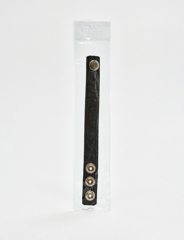 Cockring cuir ajustable noir packaging