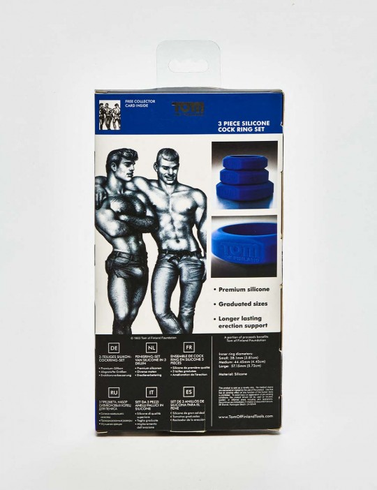 Pack Anneaux Péniens Tom of Finland 3 Piece Silicone packaging dos