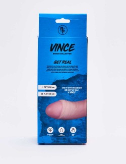 Gode réaliste Vince 19,5cm packaging dos