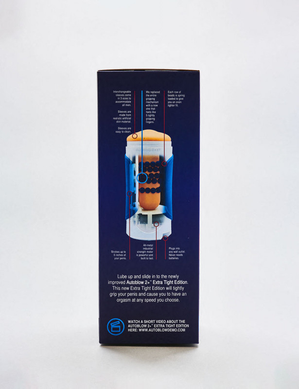 Masturbateur réaliste AUTOBLOW - 2 PLUS XT MASTURBATOR & SLEEVE B packaging dos