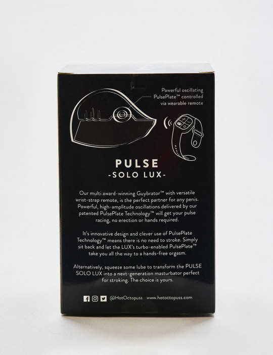 Masturbateur vibrant Hot Octopuss Pulse Solo Lux Packaging dos
