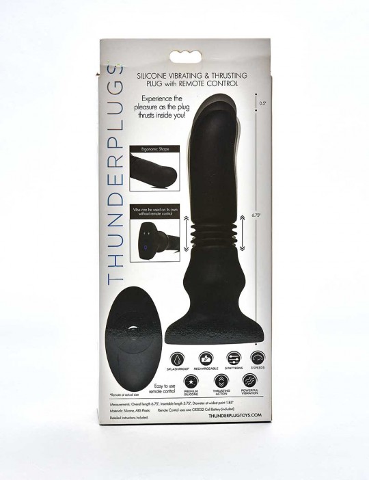 Plug Vibrant Noir Et Masseur Prostatique Thunderplugs packaging dos