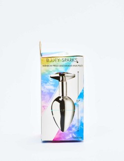 Plug anal bijou Rainbow taille M packaging côté