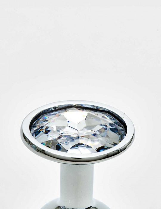 Plug anal bijou Métal 7,2 cm détail diamant