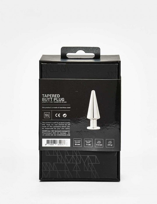 Plug anal Tapered Métal 11 cm packaging dos