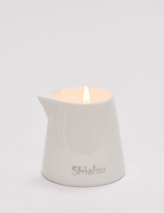Bougie de massage Shiatsu à l'odeur de crème framboise et vanille de 130ml