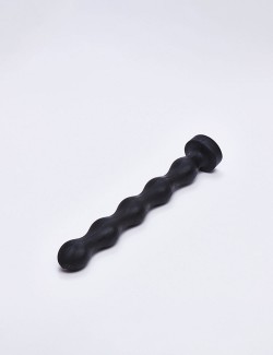 Gode XL All Black de 32 cm avec des perles