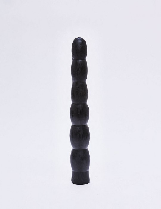 Gode XL All Black de 32 cm en perles debout