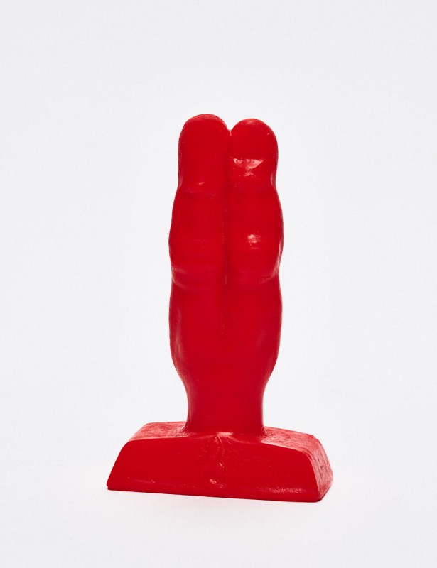 Plug anal en forme de deux doigts rouge