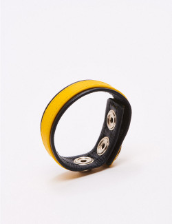 Cockring cuir jaune Black Label