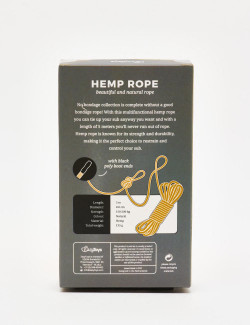 Corde bondage chanvre 5 mètres packaging dos