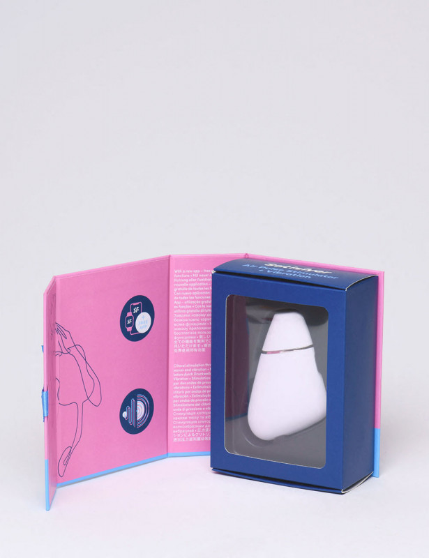 Vibromasseur Love Triangle - Satisfyer - Blanc packaging ouvert