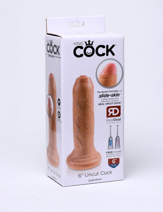 Gode réaliste avec prépuce - King cock - 15 cm packaging
