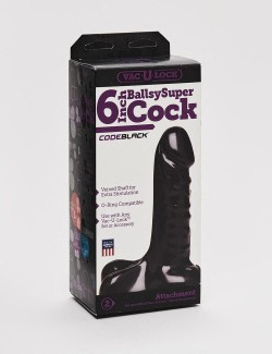 Gode réaliste Ballsy Super Cock – 15 cm – Noir packaging