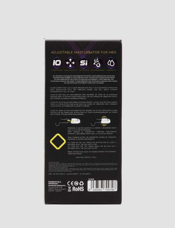 masturbateur vibrant cilon packaging détails