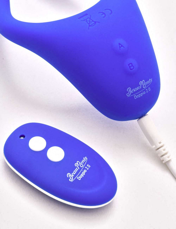 Prise de charge et télécommande stimulateur vibrant doppio 2.0 beauments