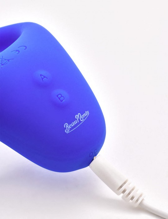 chargement câble USB stimulateur vibrant Doppio BeauMents bleu
