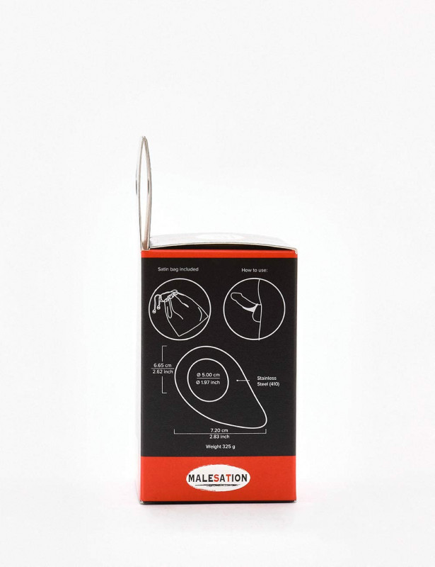 cockring goutte d'eau en metal Malesation profil de la boite