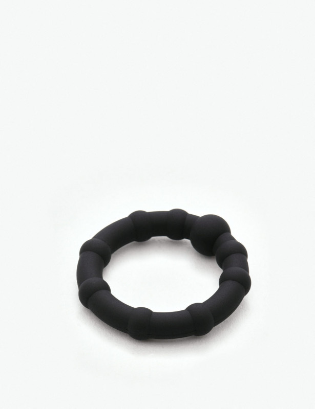Moyen cockring Malesation Black Pearl silicone noir