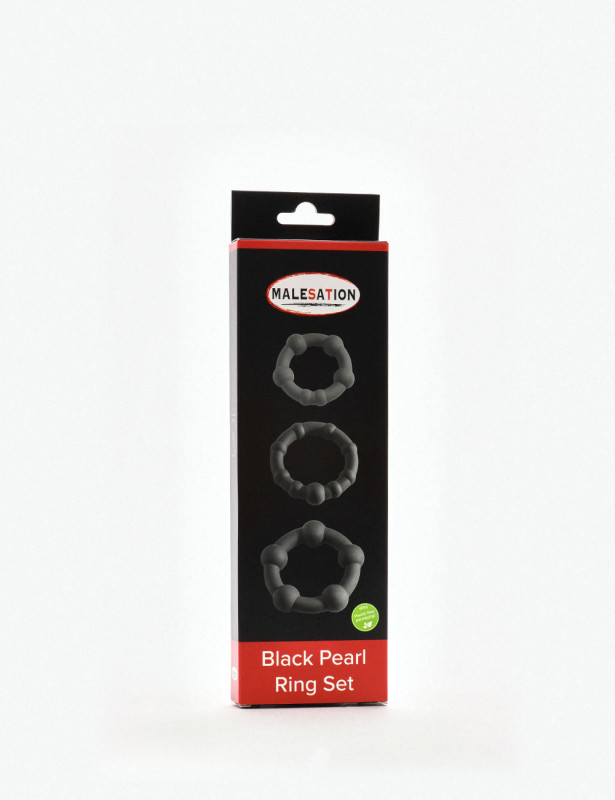 pack de 3 cockring Malesation Black Pearl