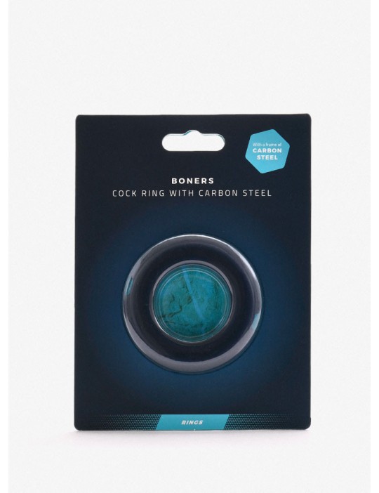 Packaging du cockring avec anneau en acier Boners bleu