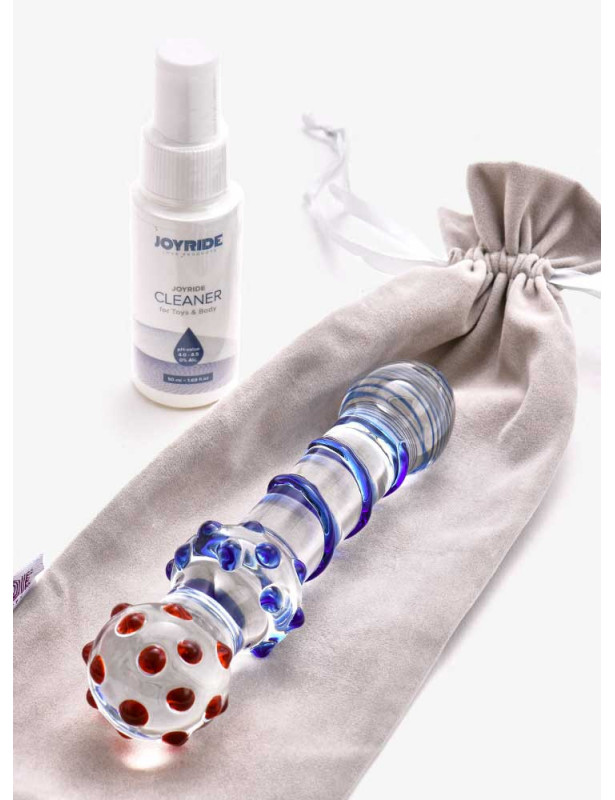 Gode en verre et son nettoyant pour sextoy