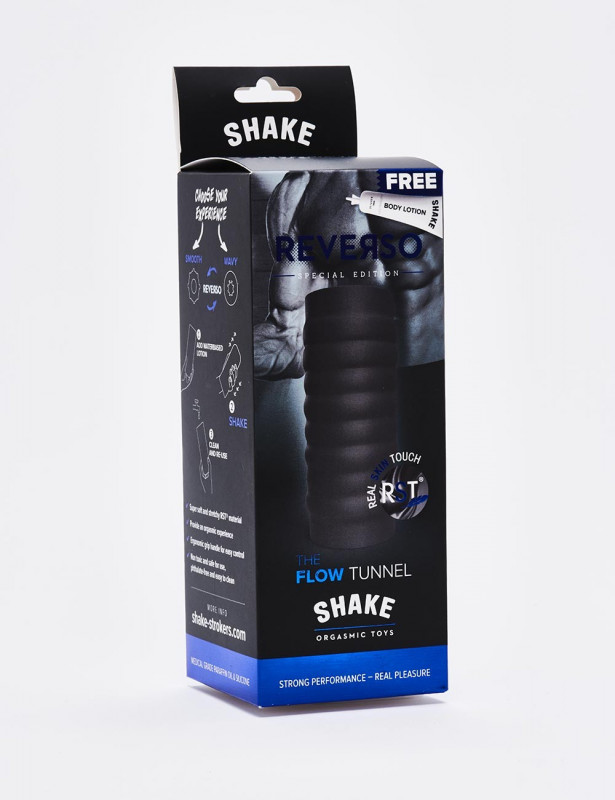Masturbateur Flow Tunnel - Shake - 15 cm - noir packaging