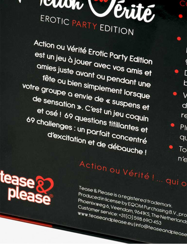 Règles Jeu Action ou Vérité Érotic Party Edition