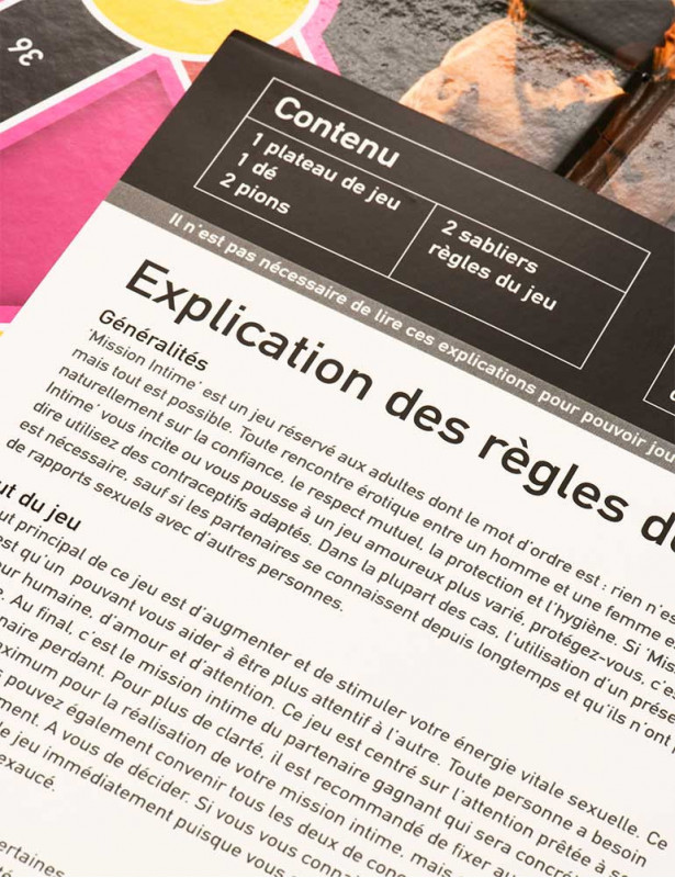 Notice Jeu pour Couple Mission Intime