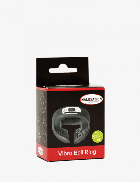 packaging de l'Anneau Pénien Vibro Ball Ring Malesation noir