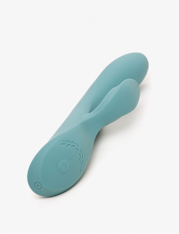 Tête du Vibromasseur Rabbit The Violet Bloom bleu stone