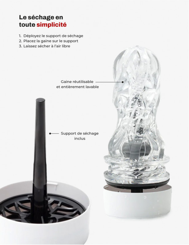 Utilisation du Masturbateur Tenga Aero Cobalt Ring blanc