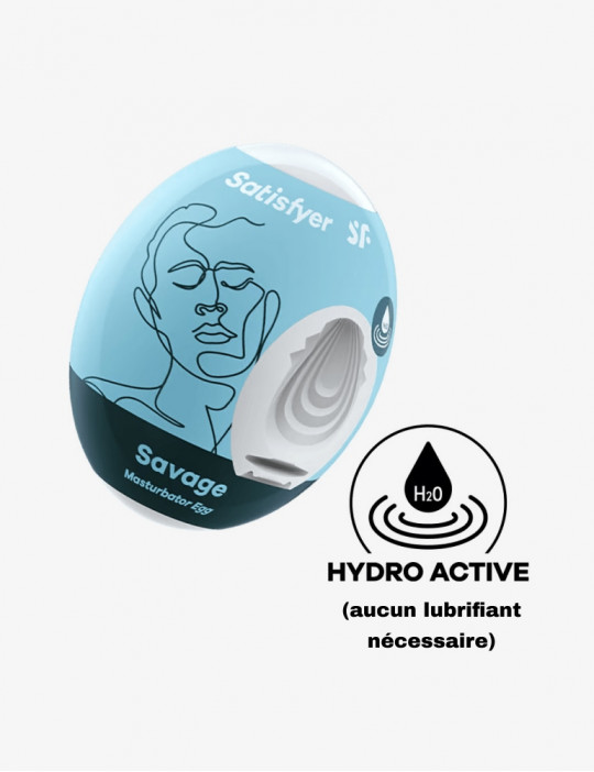 sextoy oeuf masturbateur savage avec la fonction hydro active de la gaine