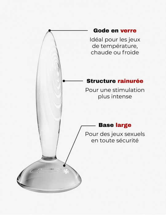 Structure rainurée du Plug en verre Satisfyer Sparkling Crystal