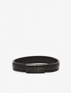 Cockring bracelet en cuir noir