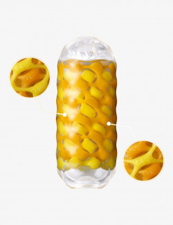 Masturbateurs Tenga Arte Weave - Produit à côté de son packaging