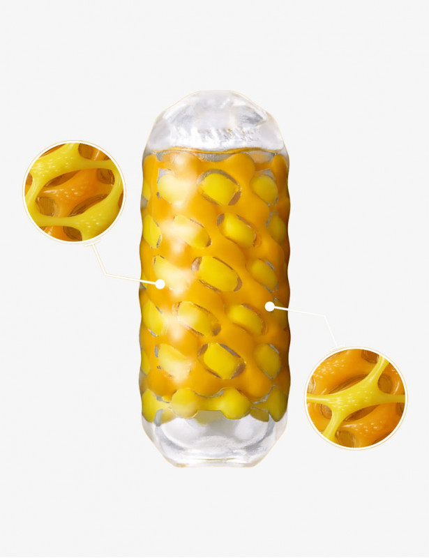 Masturbateur jaune Tenga Arte Weave - zoom