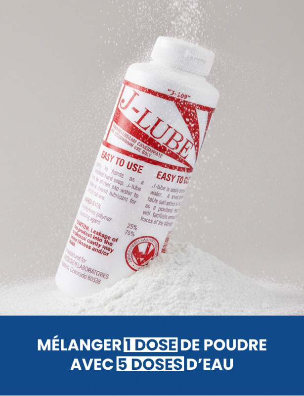 Mélanger de poudre et d'eau pour obtenir un lubrifiant