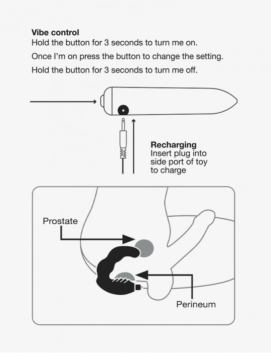 Stimulateur de prostate vibrant - Bad Boy Intense - Rocks Off - Noir