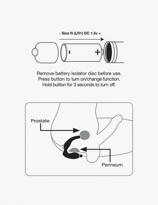 Stimulateur de prostate vibrant - Naughty Boy - Rocks Off - Noir