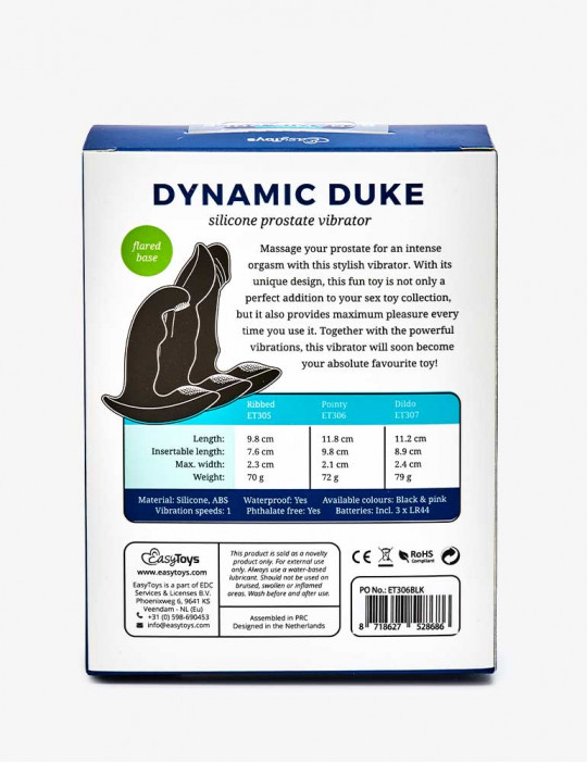 Stimulateur de prostate - Dynamic Duke Ribbed - Noir