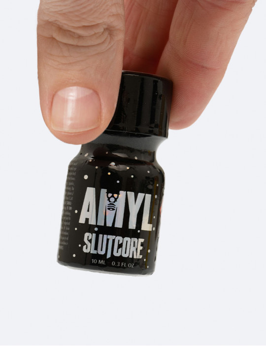 Petit flacon poppers Amyl Slutcore en verre